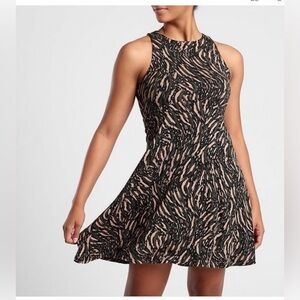 Athleta Santorini Thera Dress Abstraction Black Mini Sleeveless Flowy